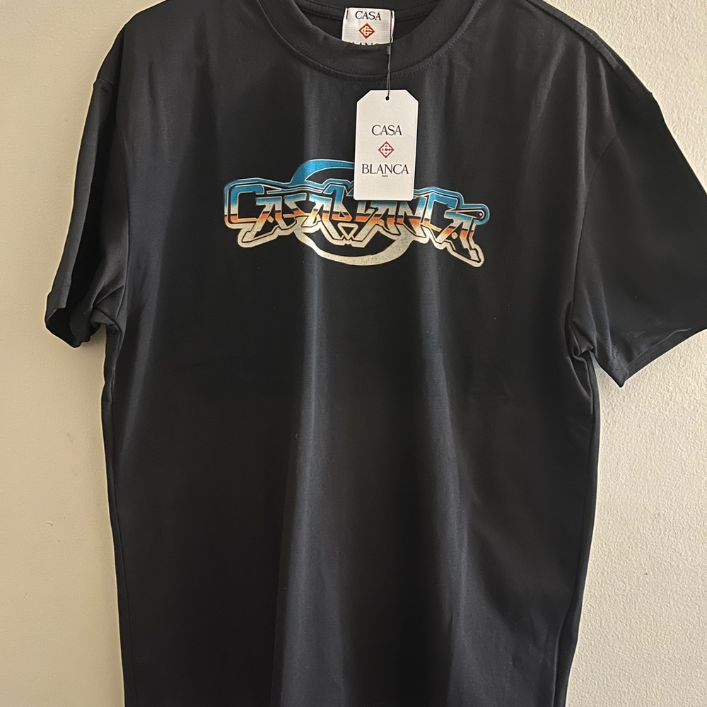 Casablanca Men’s Black Short Sleeve Graphic Logo Tee